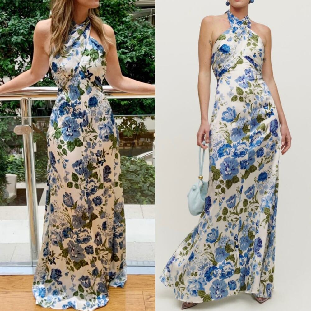 New Reformation Veria Silk Dress